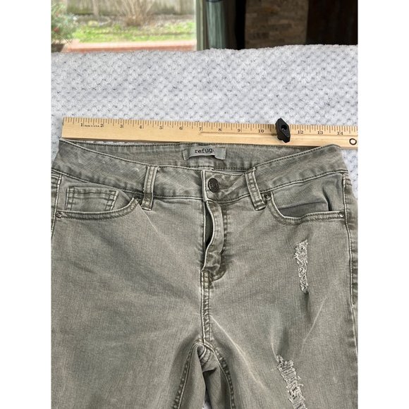 Refuse Tan Distressed Low Rise Jeans Size 4 Womens - Picture 10 of 14
